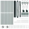 Set de poteaux de clôture Set de 2 Vert Métal 25 x 1 m Durable 