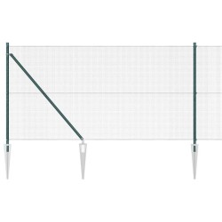 Set de poteaux de clôture Set de 2 Vert Métal 25 x 1 m Durable 