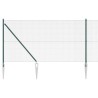 Set de poteaux de clôture Set de 2 Vert Métal 25 x 1 m Durable 