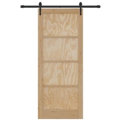 Porte Coulissante avec Quincaillerie 'ORKDAL'en Bois Massif de Pin 