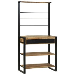 Étagère de cuisine 80x40x160 cm en bois brut d'acacia 