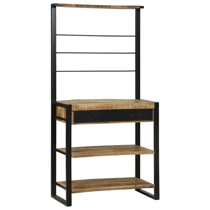 Étagère de cuisine 80x40x160 cm en bois brut d'acacia 