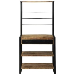 Étagère de cuisine 80x40x160 cm en bois brut d'acacia 