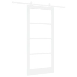 Porte coulissante avec kit 'ORKDAL'en bois massif blanc et verre 