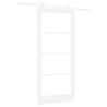 Porte coulissante avec kit 'ORKDAL'en bois massif blanc et verre 
