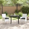 Ensemble de jardin 3 pièces avec coussins en polyrotin blanc. 