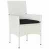 Ensemble de jardin 3 pièces avec coussins en polyrotin blanc. 