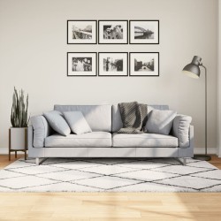 Tapis shaggy PAMPLONA poils longs moderne crème noir 140x200 cm 