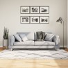 Tapis shaggy PAMPLONA poils longs moderne crème noir 140x200 cm 