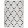 Tapis shaggy PAMPLONA poils longs moderne crème noir 140x200 cm 