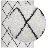 Tapis shaggy PAMPLONA poils longs moderne crème noir 140x200 cm 
