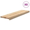 Marches d'escalier 8 pcs non traité 90x25x2cm bois chêne massif 