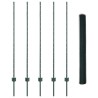 Poteaux de clôture 5 pcs U-Channel Vert 140 cm Acier 