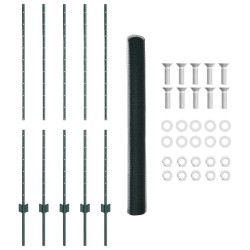 Poteaux de clôture 5 pcs U-Channel Vert 140 cm Acier 