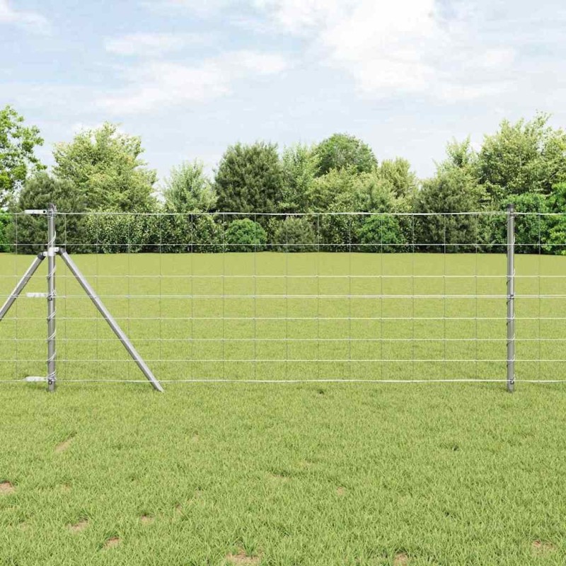 Clôture de jardin 0,8 x 50 m en acier galvanisé 