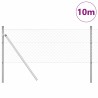 Jeu de Poteaux de Clôture Argent 0.4 x 10 m Acier galvanisé 