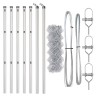 Jeu de Poteaux de Clôture Argent 0.4 x 10 m Acier galvanisé 