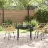 Ensemble de dîner de jardin 3 pièces en rattan poly brown 