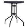 Table de jardin Noir 60 cm Acier et verre 