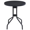 Table de jardin Noir 60 cm Acier et verre 