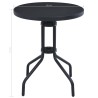 Table de jardin Noir 60 cm Acier et verre 