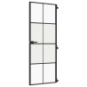 Porte intérieure mince noir 76x201,5 cm verre trempé aluminium 