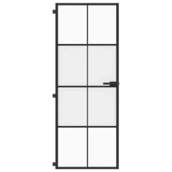Porte intérieure mince noir 76x201,5 cm verre trempé aluminium 