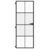 Porte intérieure mince noir 76x201,5 cm verre trempé aluminium 