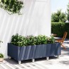 Jardinière à roulettes bleu gris 150x80x54 cm PP 