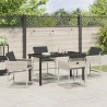 Ensemble de jardin 5 pièces avec coussins gris clair en polyrotin 