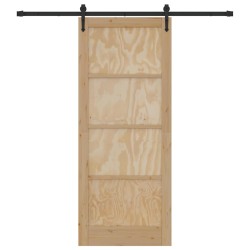 Porte Coulissante avec quincaillerie 86x211 cm en Bois massif de pin 