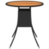 Table à dîner de jardin Noir Ø 70 cm Résine tressée et acacia 