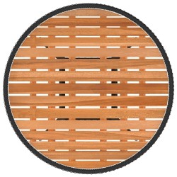 Table à dîner de jardin Noir Ø 70 cm Résine tressée et acacia 