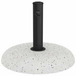 Base de parasol pour poteaux de 37/42/52/58 mm en béton blanc, 20 kg. 