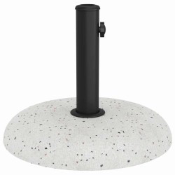 Base de parasol pour poteaux de 37/42/52/58 mm en béton blanc, 20 kg. 