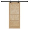 Porte Coulissante avec Set de Matériel 86x198.5 cm Bois Massif de Pin 