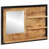 Miroir avec étagères 80x8x55 cm verre et bois massif manguier 
