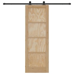 Porte Coulissante avec Set de Quincaillerie 'ORKDAL'en Bois Massif de Pin 