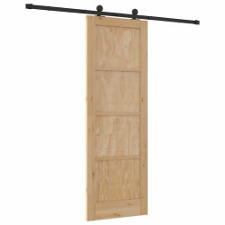 Porte Coulissante avec Set de Quincaillerie 'ORKDAL'en Bois Massif de Pin 