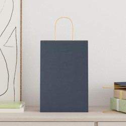 Sacs en papier 250 pcs avec poignées bleu 21x11x31 cm 