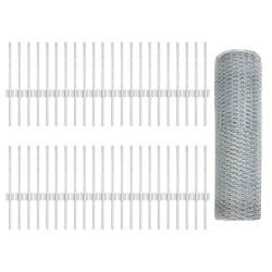 Piquets de clôture 11 pcs U-Channel 40 cm Acier galvanisé 