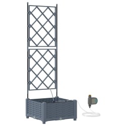 Jardinières de jardin 1 pc Treillis Gris clair 40 x 40 x 126 cm 