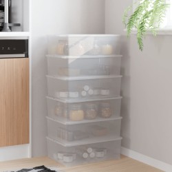 Boîtes de rangement en plastique 6 pcs 10 L empilables 