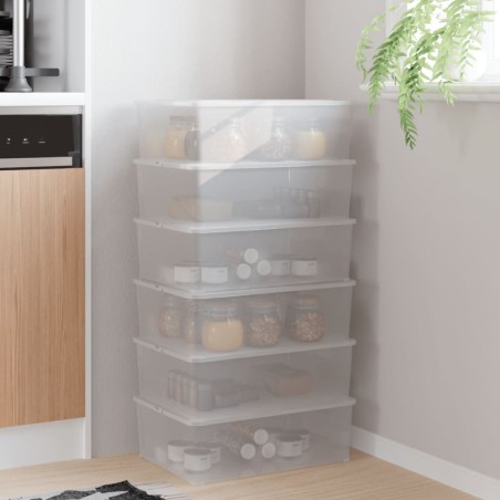 Boîtes de rangement en plastique 6 pcs 10 L empilables 