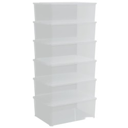 Boîtes de rangement en plastique 6 pcs 10 L empilables 