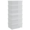 Boîtes de rangement en plastique 6 pcs 10 L empilables 