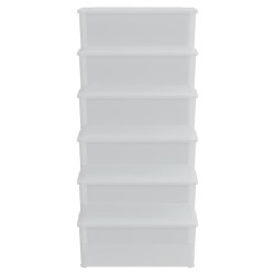 Boîtes de rangement en plastique 6 pcs 10 L empilables 