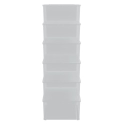 Boîtes de rangement en plastique 6 pcs 10 L empilables 