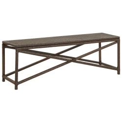 Banc de jardin 120 cm Résine tressée Marron 