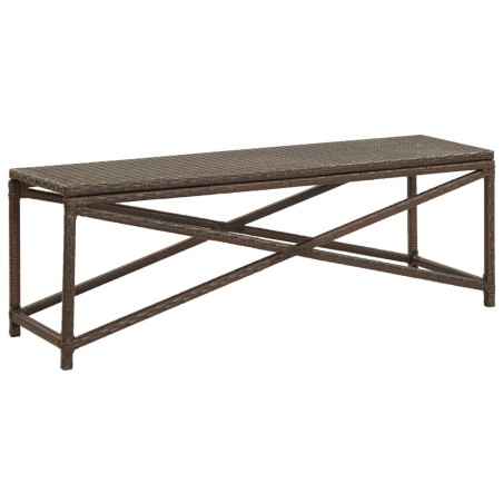 Banc de jardin 120 cm Résine tressée Marron 